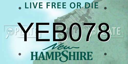 YEB078 New Hampshire License Plate