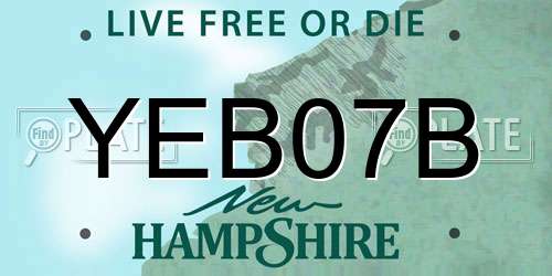 YEB07B New Hampshire License Plate