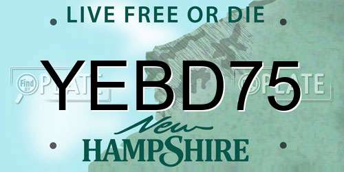 YEBD75 New Hampshire License Plate