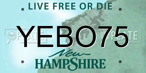 YEBO75 New Hampshire License Plate