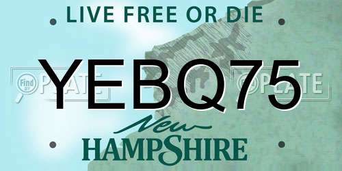 YEBQ75 New Hampshire License Plate