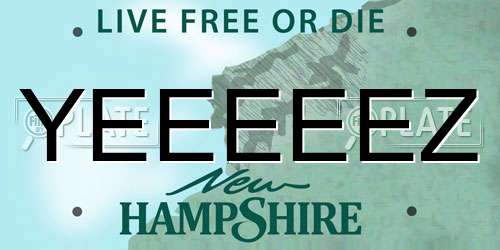 YEEEEEZ New Hampshire License Plate