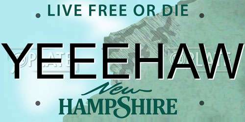 YEEEHAW New Hampshire License Plate