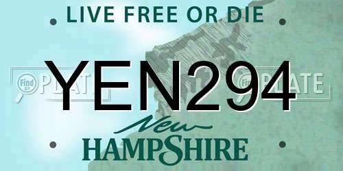YEN294 New Hampshire License Plate