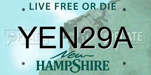 YEN29A New Hampshire License Plate