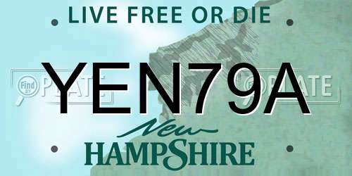 YEN79A New Hampshire License Plate