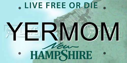 YERMOM New Hampshire License Plate