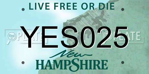 YES025 New Hampshire License Plate