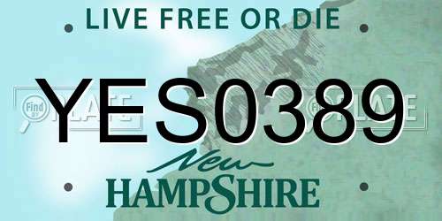 YES0389 New Hampshire License Plate