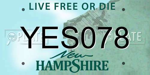 YES078 New Hampshire License Plate