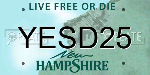 YESD25 New Hampshire License Plate