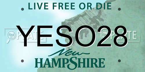 YESO28 New Hampshire License Plate