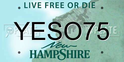 YESO75 New Hampshire License Plate