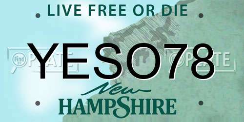 YESO78 New Hampshire License Plate