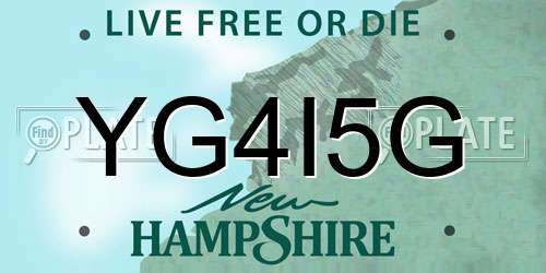 YG4I5G New Hampshire License Plate