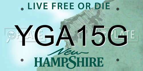 YGA15G New Hampshire License Plate