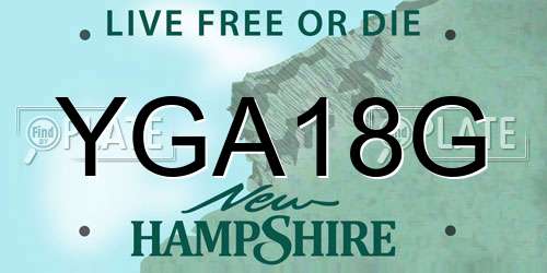 YGA18G New Hampshire License Plate