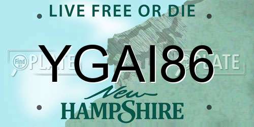YGAI86 New Hampshire License Plate
