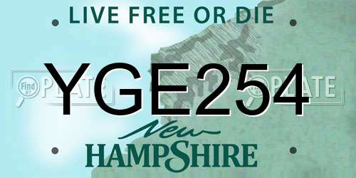 YGE254 New Hampshire License Plate