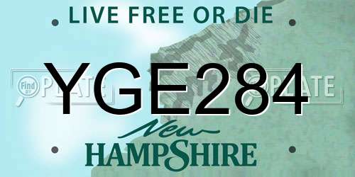YGE284 New Hampshire License Plate