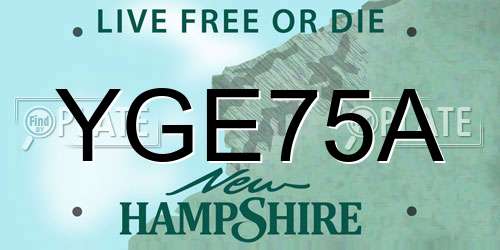 YGE75A New Hampshire License Plate