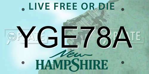 YGE78A New Hampshire License Plate