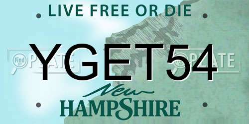YGET54 New Hampshire License Plate