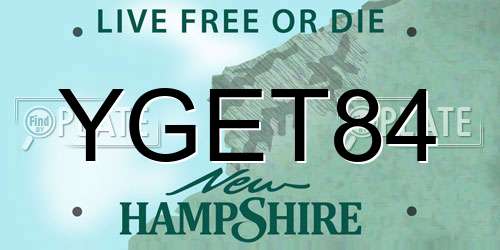 YGET84 New Hampshire License Plate