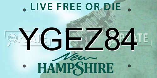 YGEZ84 New Hampshire License Plate