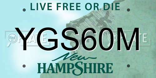 YGS60M New Hampshire License Plate