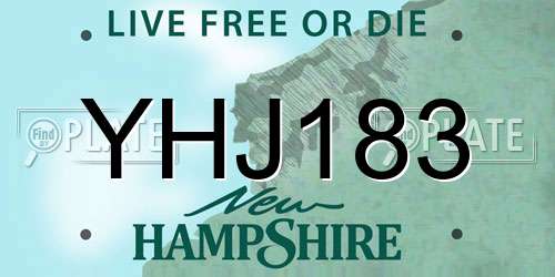 YHJ183 New Hampshire License Plate
