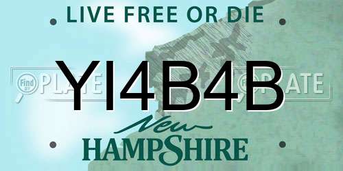YI4B4B New Hampshire License Plate