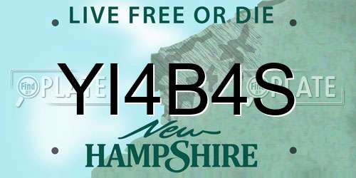 YI4B4S New Hampshire License Plate