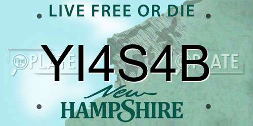 YI4S4B New Hampshire License Plate