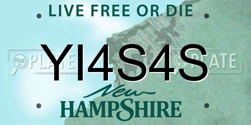 YI4S4S New Hampshire License Plate