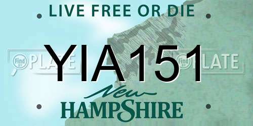 YIA151 New Hampshire License Plate