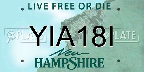 YIA18I New Hampshire License Plate