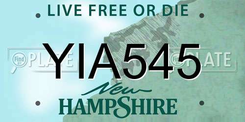 YIA545 New Hampshire License Plate