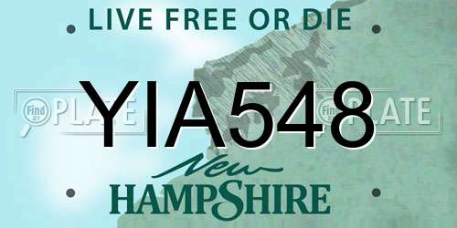 YIA548 New Hampshire License Plate