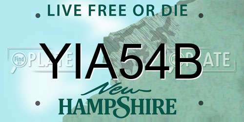 YIA54B New Hampshire License Plate
