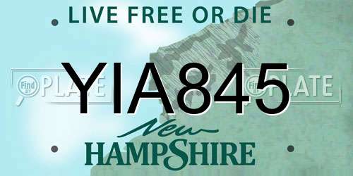 YIA845 New Hampshire License Plate