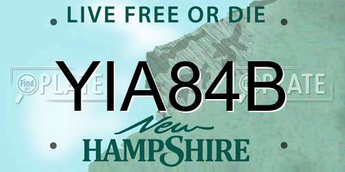 YIA84B New Hampshire License Plate