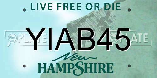 YIAB45 New Hampshire License Plate
