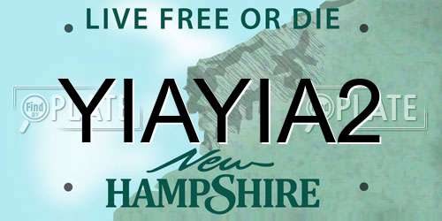 YIAYIA2 New Hampshire License Plate