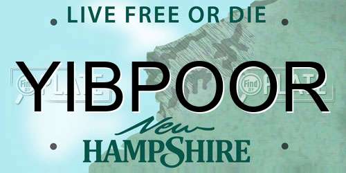 YIBPOOR New Hampshire License Plate