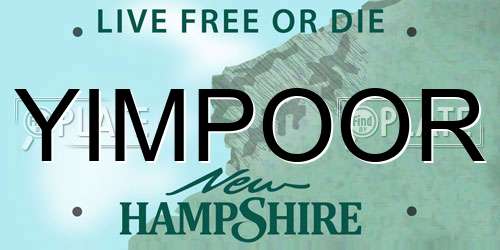 YIMPOOR New Hampshire License Plate