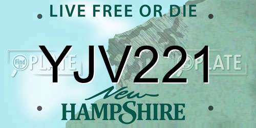 YJV221 New Hampshire License Plate