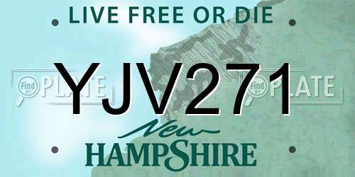 YJV271 New Hampshire License Plate