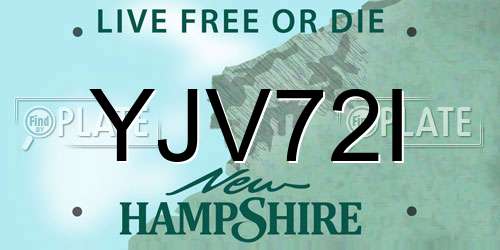 YJV72I New Hampshire License Plate
