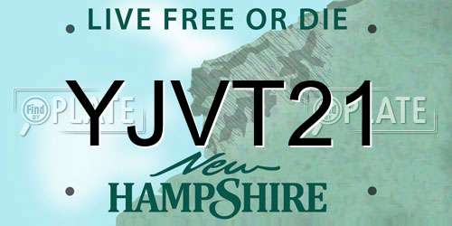 YJVT21 New Hampshire License Plate